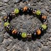 Festive Gifts Tiger Eye Black Onyx Green Prehnite And Smoky Quartz Beaded Bracelet Fashion Jewelry Daily Wear Simple Versatile Accessory