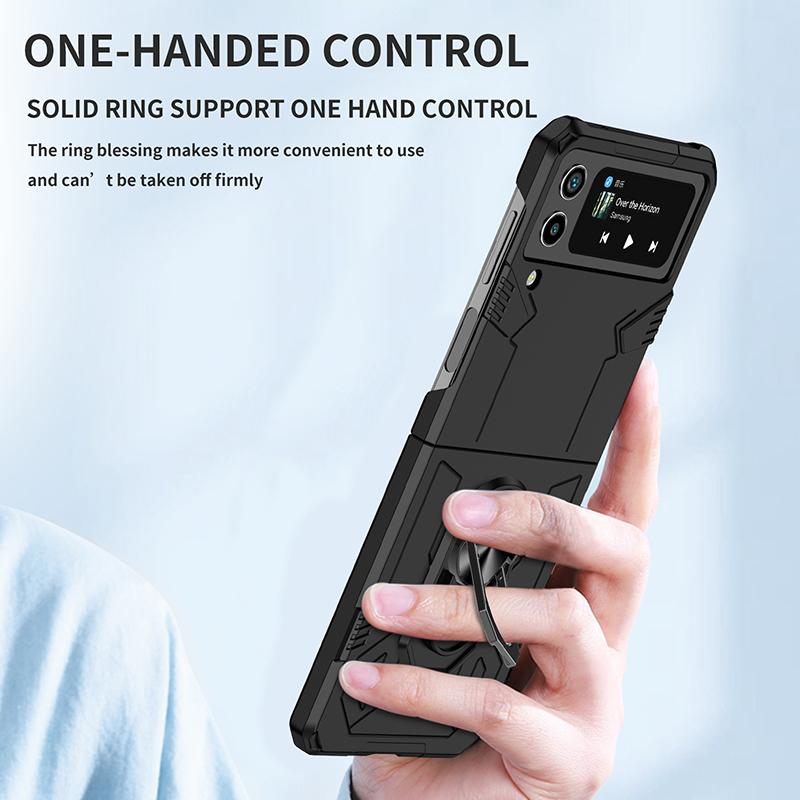 עבור כיסוי Z Flip3 Flip4 Samsung Z Flip 1 2 כיסוי מגן משוריין עמיד בפני זעזועים נגד פגיעות נגד שריטות נגד טביעות אצבעות כיסוי קשיח