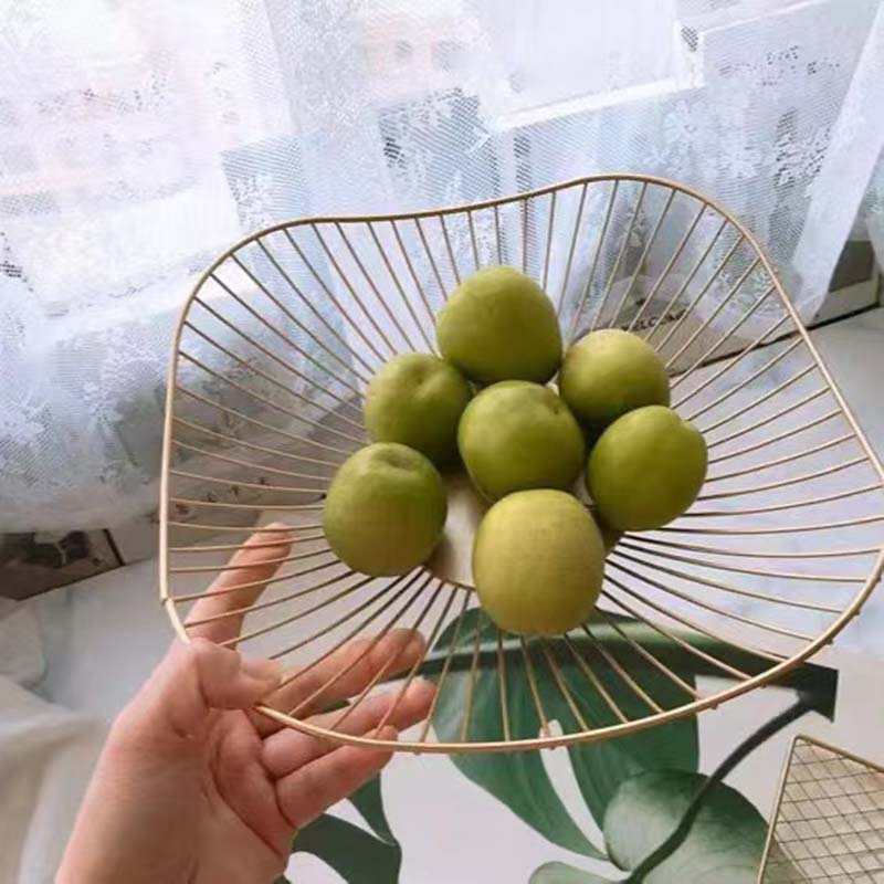Nordic Light Luxury Iron Fruit Plate Geometric Candy Storage Bowls Creative Modern Home Living Room Snack Fruit Tray Simple Snack Finish Basket