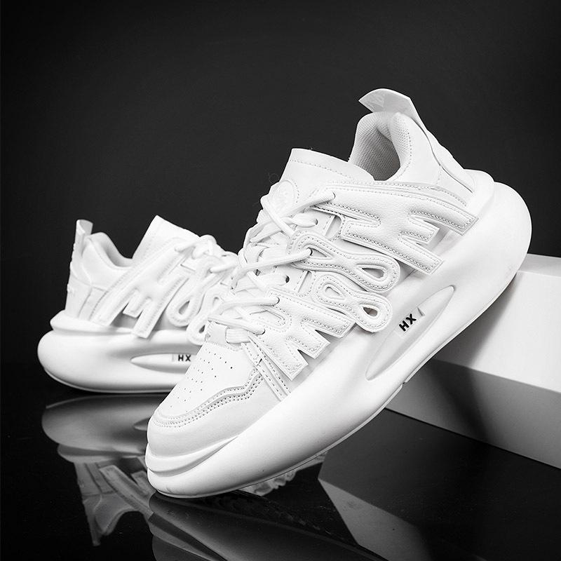

2025 new men s shoes low-top European station bread shoes thick baseplate shoes Harajuku splicing trendy shoes casual sports shoes 45
