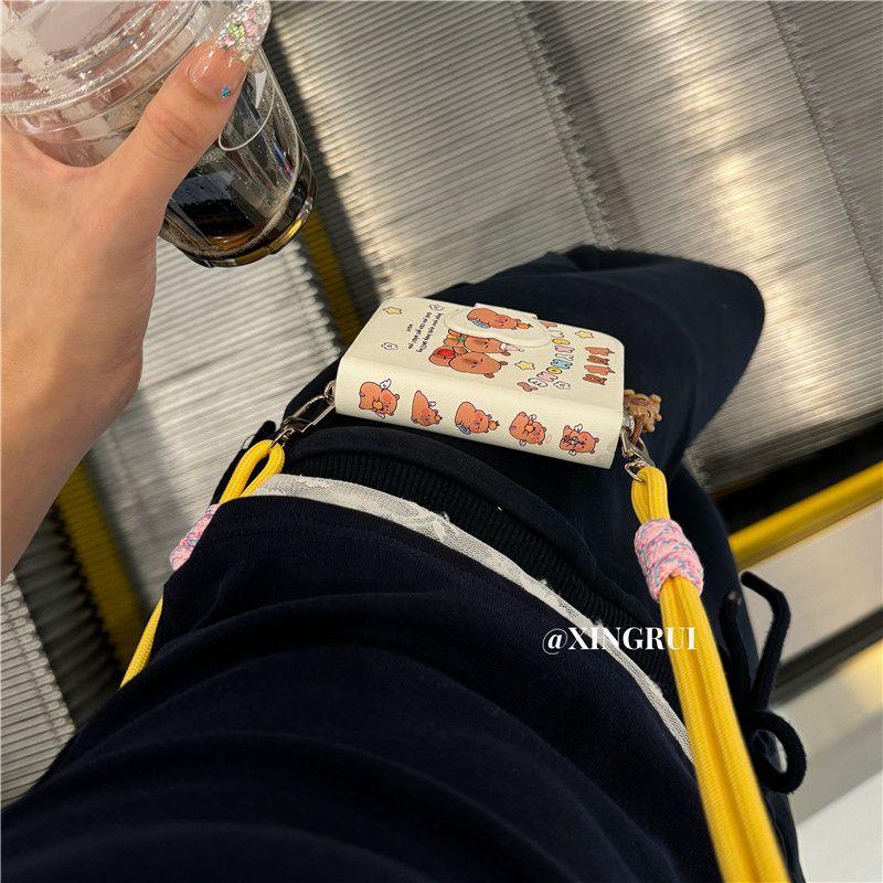 

Милый чехол для Samsung Galaxy ZFlip5 6 для OPPO Find N2 Flip/OPPO Find N3 Flip/Xiaomi Mix Flip с мультяшным брелоком и шнурком For Xiaomi Mix Flip