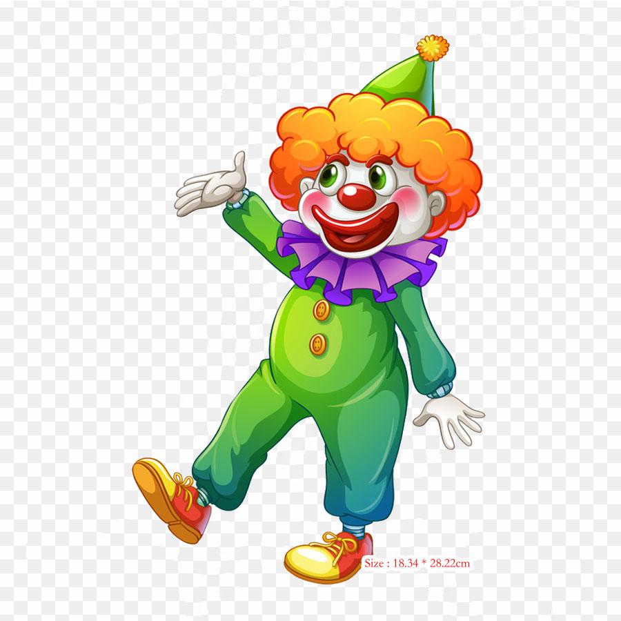 Clown Inflation Body Inflation Iron on Heat Transfer Printing Vinyl Patches Sticker for Clothes DIY Appliques Washable Patches