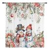 Weihnachts-Poinsettia-Kugel Tannenzweige Schneemann Transparente Vorhänge Wohnzimmerdekoration Fenstervorhänge Küche Tüll Voile Vorhänge