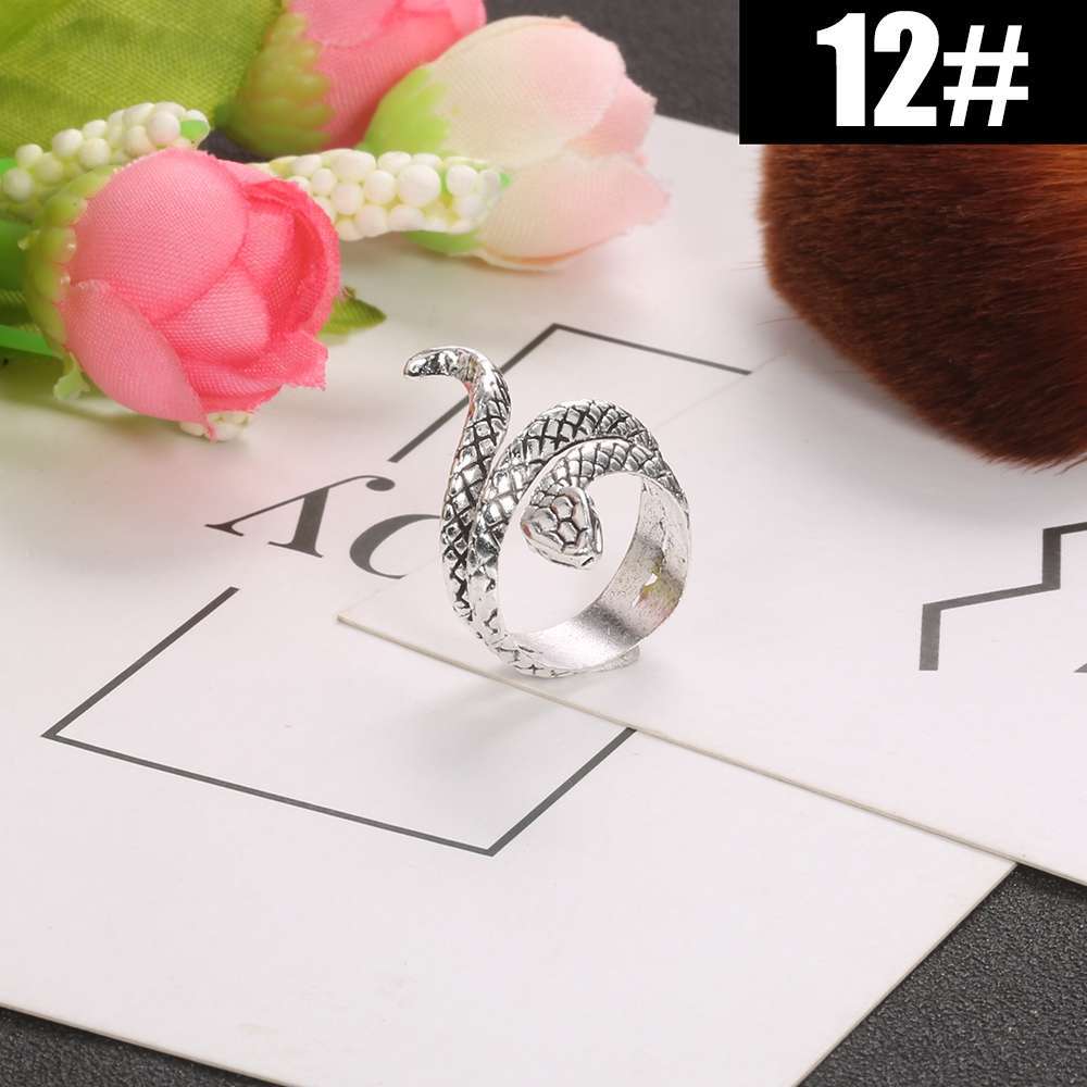 Personalized Silver Snake Eye Ring King Snake Ring Size Size Couple Ring Domineering Animal Hand