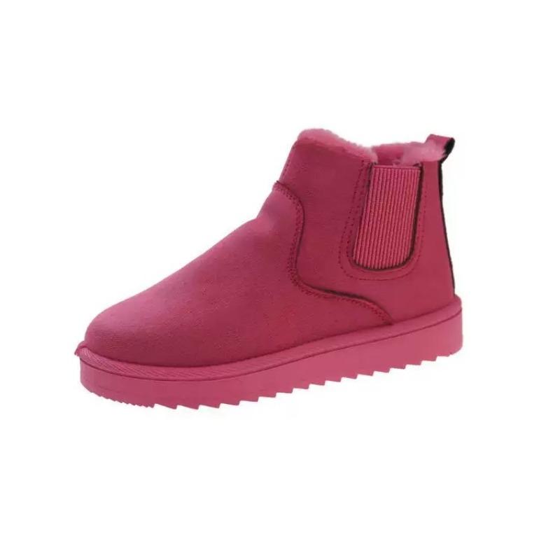 Botas de Neve Femininas Largas com Sola Tratorada, Botins Antiderrapantes Forrados de Pelúcia, Botas de Tornozelo Quentes de Inverno Atacado