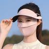Ear Loop Sunscreen Mask with Hat-Brim Women's Protective Face Towel Fashion Face Cover  Summer
