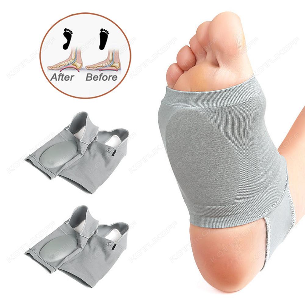 2Pcs Arch Support Sleeve Orthotic Pad Plantar Fasciitis Heel Spur Strap Foot Pain Relief Flat Feet Socks