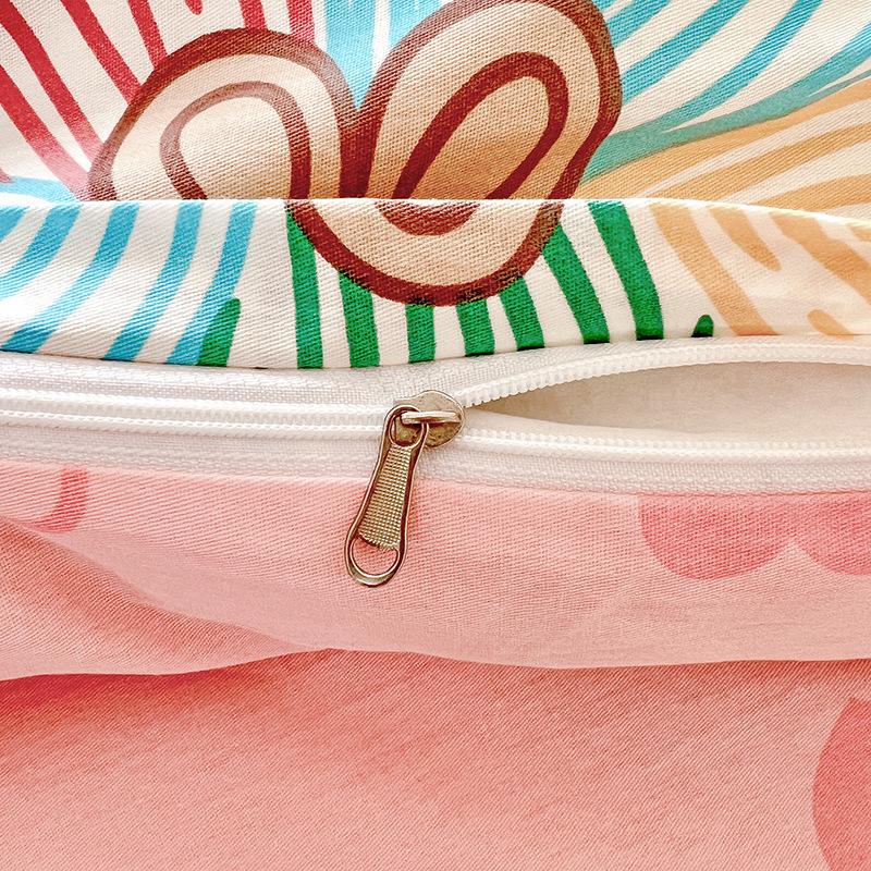 Thickened Pure Cotton Four-piece Set Small Fresh Cotton Skin-friendly Naked Sleeping Sheets Quilt Cover Bedding