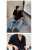 2023 Retro Men's Summer Hong Kong Style Loose Shirt - Fun Niche Design Student Outerwear