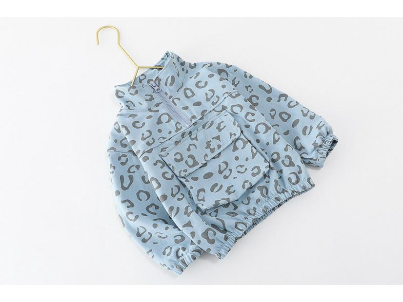 2024 Baby Spring Fashion Leopard Print Two-Piece Set for Toddlers - Stylish Stand-Up Collar for Boys & Girls