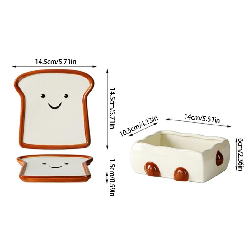 Bread Look Dip Plate Collection for Sauces and Appetizer Portions, Cute Table Accent for Everyday Home Dining Use