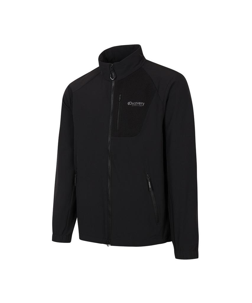 Discovery Expedition Men'S Outdoor Woven High-Neck Training Jacket (Black)
