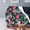 Green Leaves Plant Flannel Throw Blanket All Season Warm King Queen Size Super Soft Lightweight Blanket for Bed Living Room Sofa