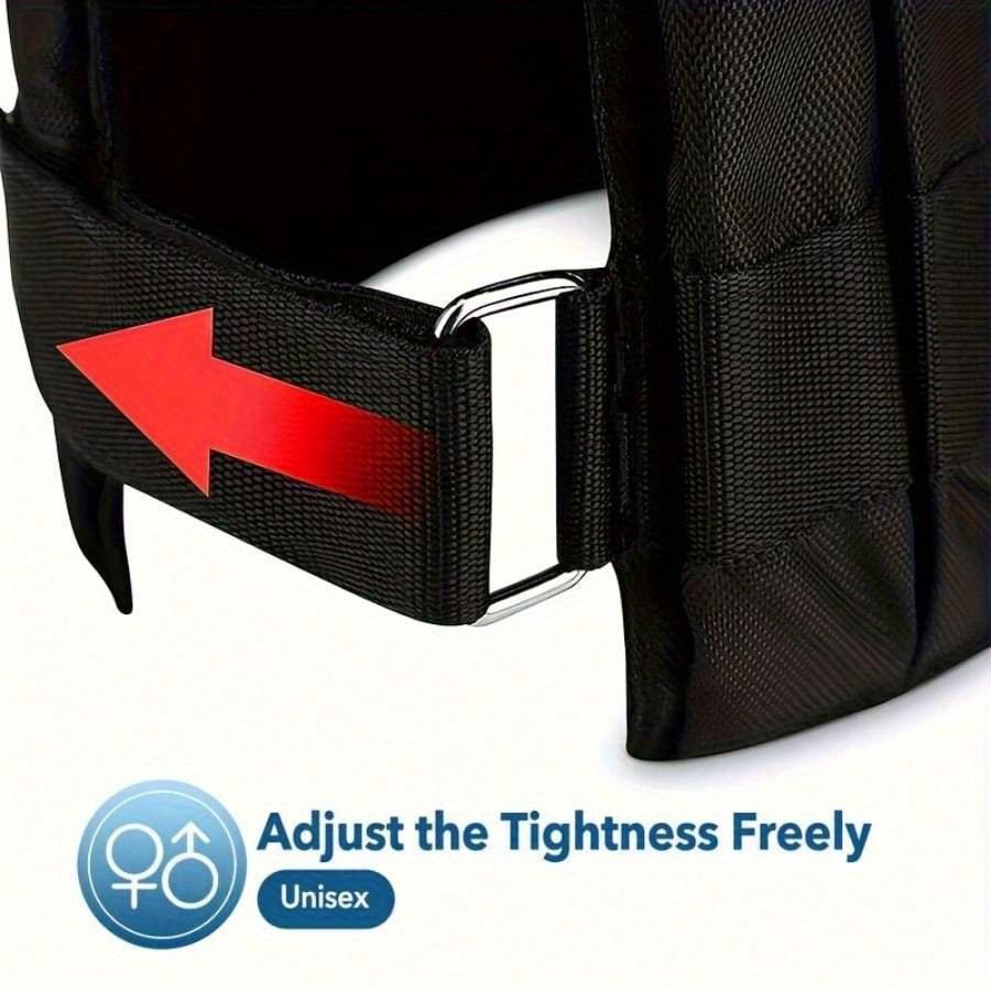 Fitness Adjustable Weight Vest Black Oxford Fabric with 12 Pockets for Men and Women, Perfect for Running, Strength Training and Exercise