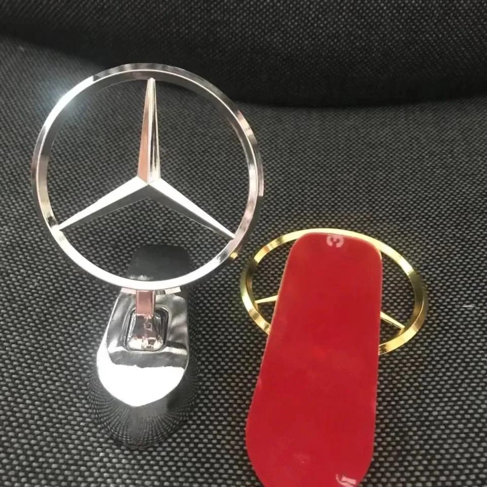 XAOJZ1 For Mercedes Benz Badge for Car Hood Front Chrome Logo Star Sticker Bottom Universal Emblem Bonnet Hood Marking for Benz