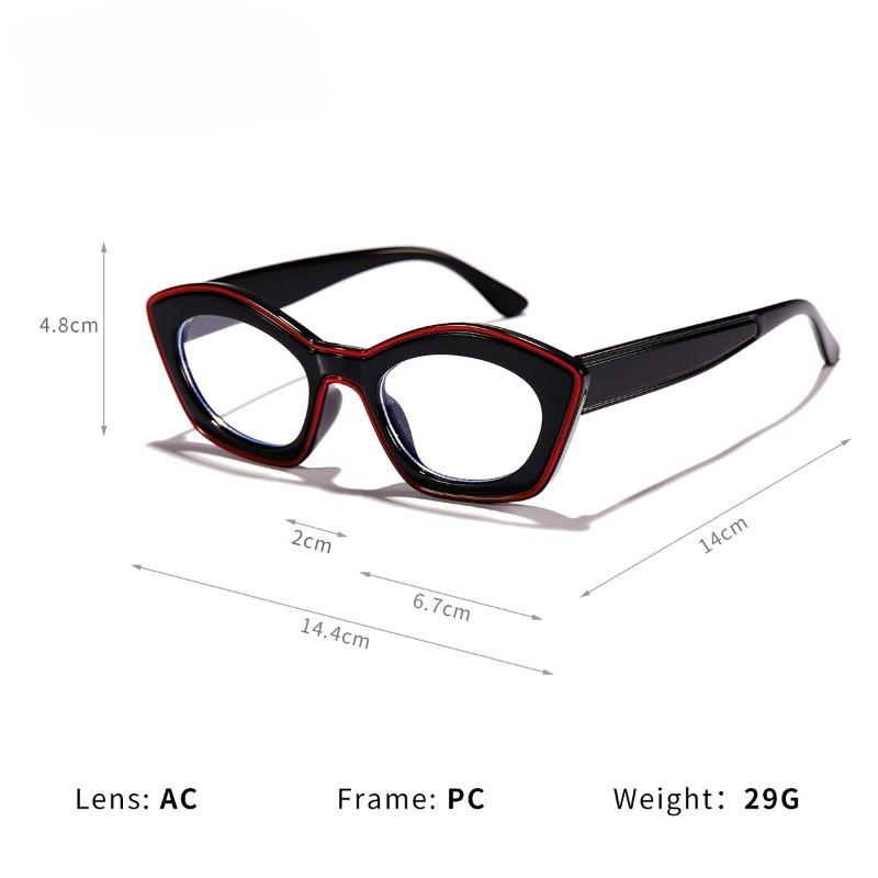 Europe and America Retro Cat Eye Anti-Blue Light Glasses Men Women Fashion Collide Color High Definition Eyeglasses
