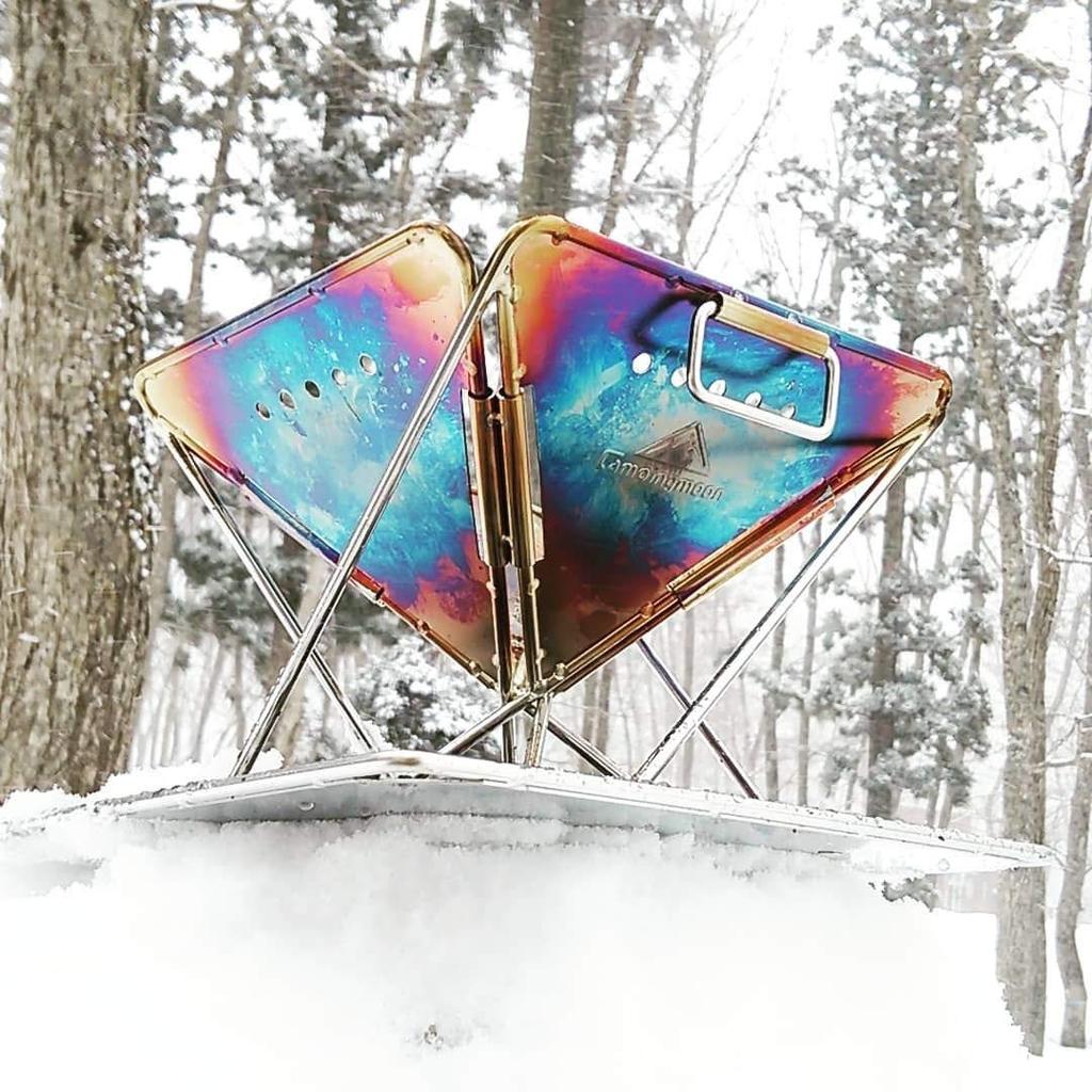 CAMPING MOON XS Suport pentru foc de tabără Pachet de depozitare cu plasă de pat cu cărbune Set complet pentru 4 persoane X-MINI-Pro.