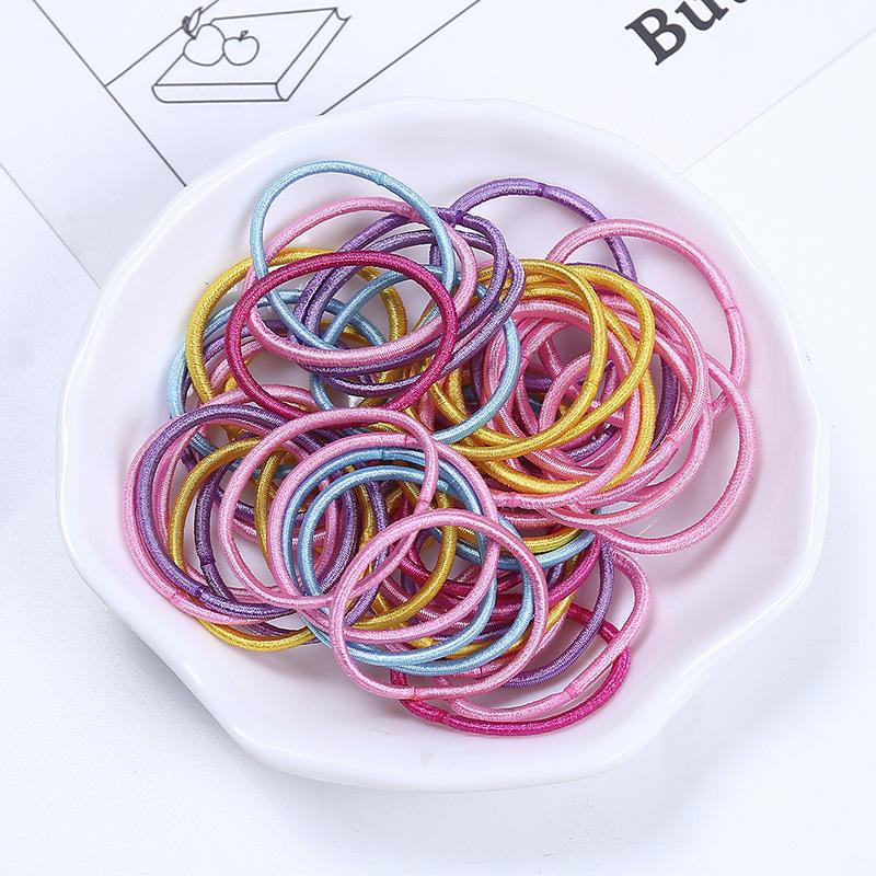 Spring sweet children's jewelry candy color tie hair rubber band girls do not hurt hair cute colored hair band