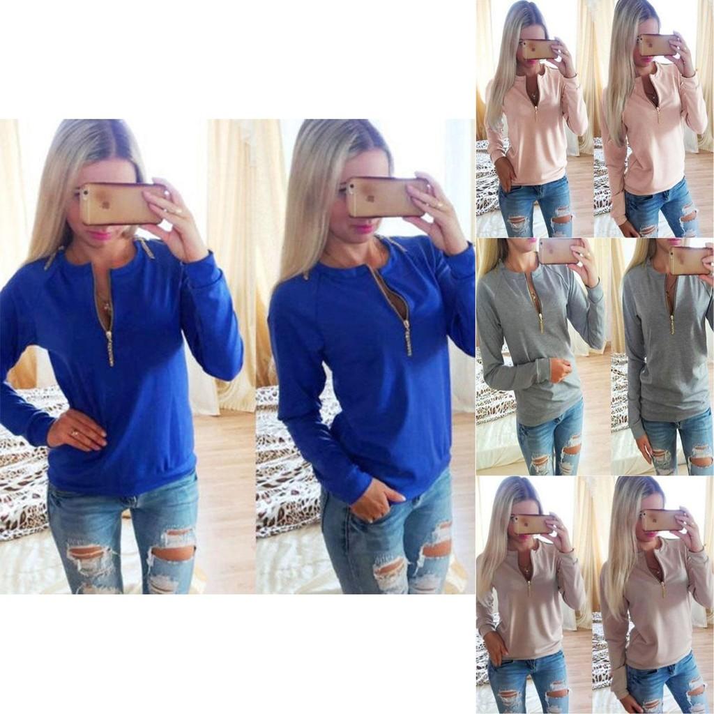 Elegant Women V Neck Casual Sweatshirt With Long Sleeves And Timeless Style