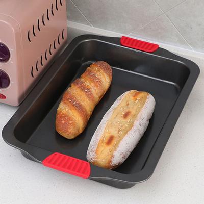 Carbon Steel Roasting Pan Silicone Dual-Ear Handle Rectangular/Square Cookies Baking Pan Non-Stick Heat-resistant Bread Mold