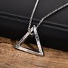 Nordic Triangle Pendant Necklaces for Men Boys,Waterproof Stainless Steel Pendant Necklaces with 50-70CM Box Chain,Stylish Gifts