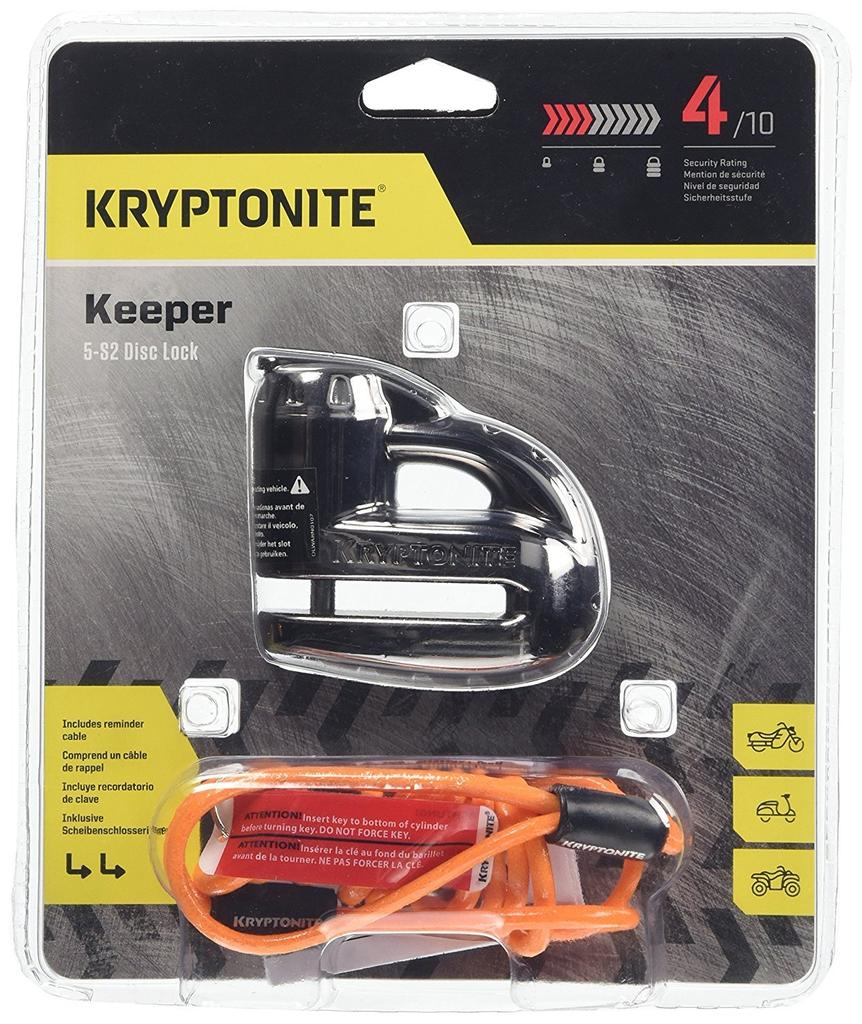 Zámek KRYPTONITE s kotoučovým zámkem ČERNÝ CHROM 000877 5-S2