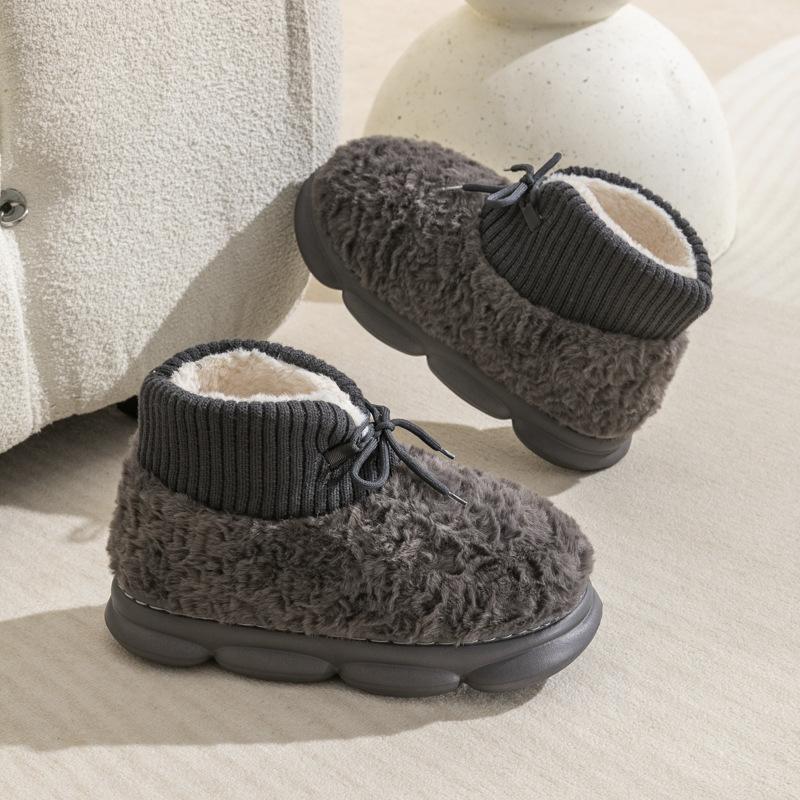 Cotton slippers autumn and winter Internet celebrities ins versatile warm and velvet outer wear EVA thick bottom bag head hair mop