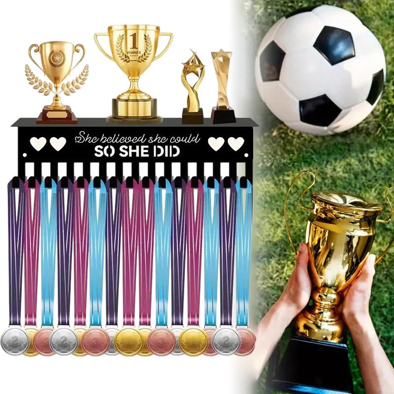 Medal Hook Display Rack Wall-Mounted Awards Storage Holder Key Holder Suitable For Football, Basketball, Sports Enthusiasts