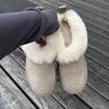 Fashion Sleeve Snow Boots Winter New Round Toe Suede Platform Plush Warm Non-Slip Naked Boots