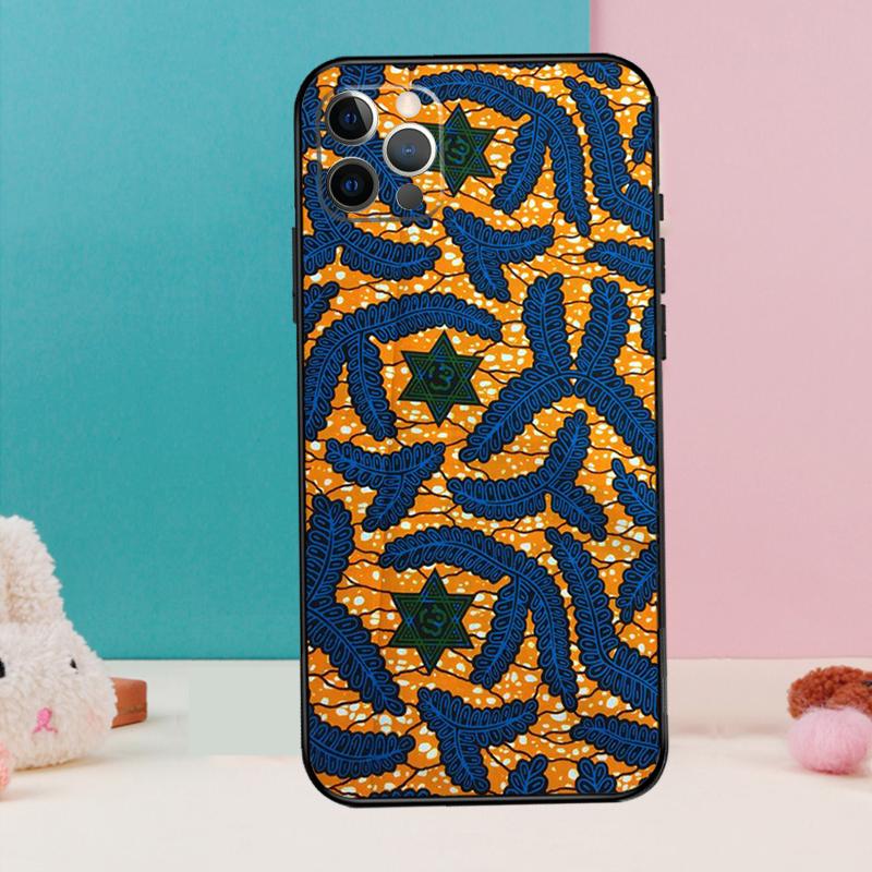African Style Fabric Print Phone Case For iPhone 17 Air 16 15 14 13 11 12 Pro Max 12 13 mini 15 16 Plus 16e Cover Coque