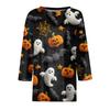 Women's Fashion Casual Round Neck 3/4 Sleeve Loose  Printed T-Shirt Ladies Top
