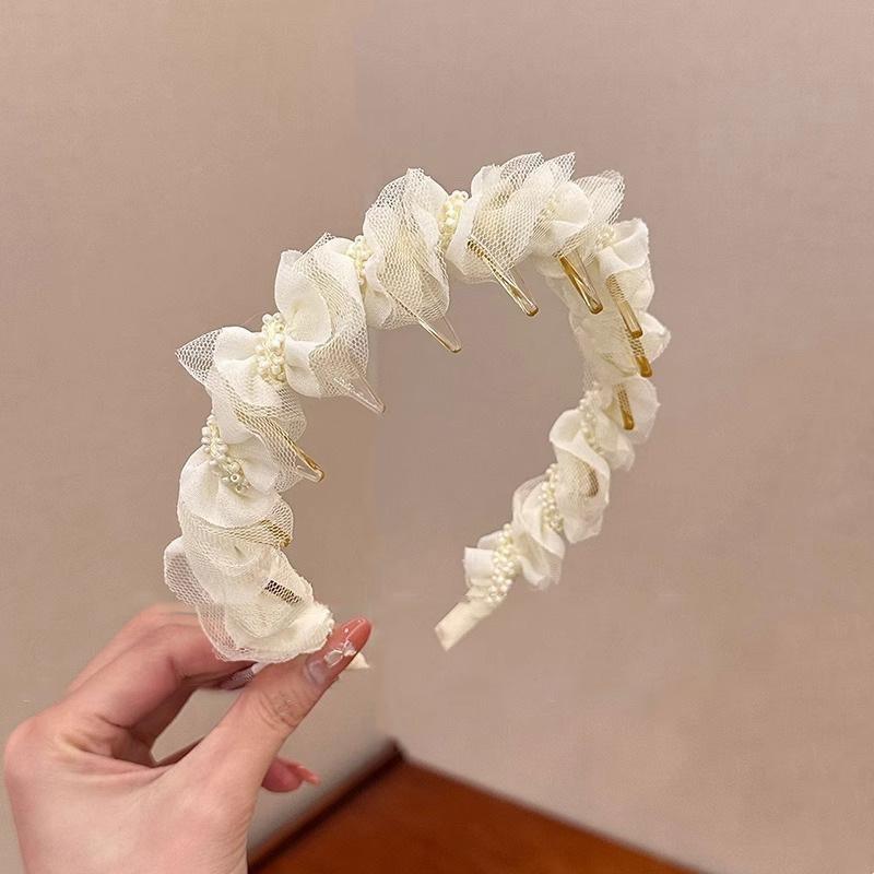 Hepburn-Style Elegant Non-Slip Headband with Frilly Edge and Teeth