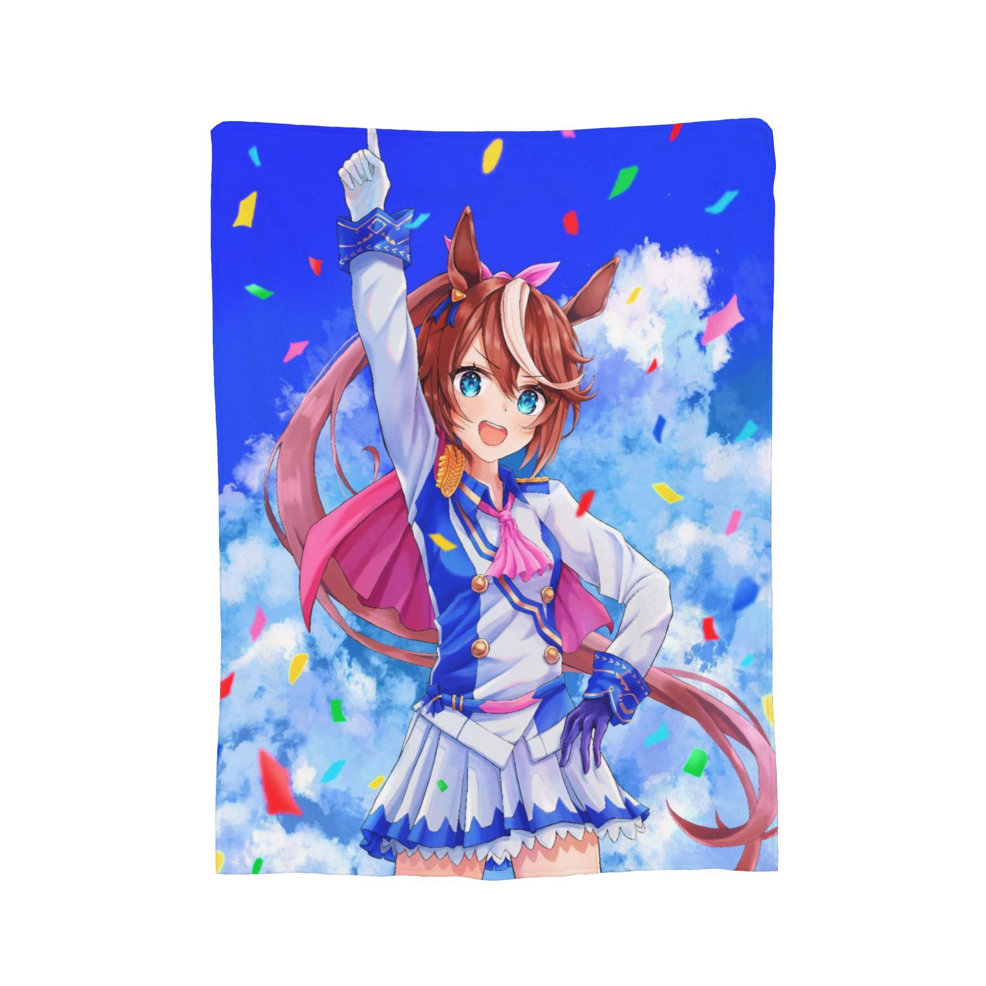 Uma Musume Pretty Derby Blanket Flannel  Winter  Breathable Lightweight Thin Throw Blanket for Bedding Travel Plush Thin Quilt 130x150cm