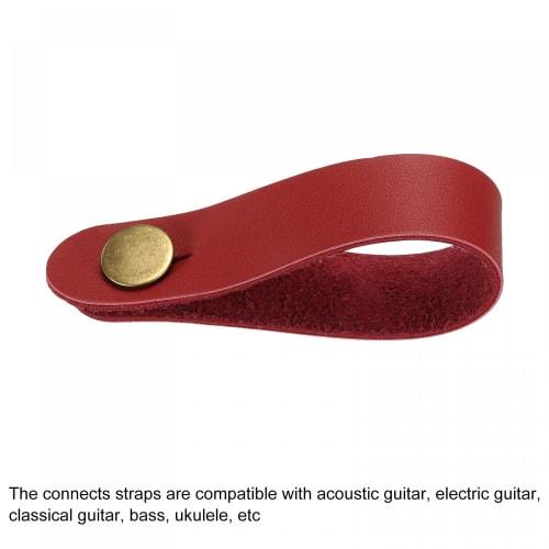 uxcell Guitar Headstock Strap Neck Adapter Leather Strap for Guitars, Red