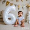 40inch White Number Foil Balloons Figure Digit Happy Birthday Party Wedding Decoration Kids Toy Helium Globos Wholesale Balloon