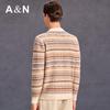 Men's 100% Pure Wool Fair Isle Contrast Pullover Sweater