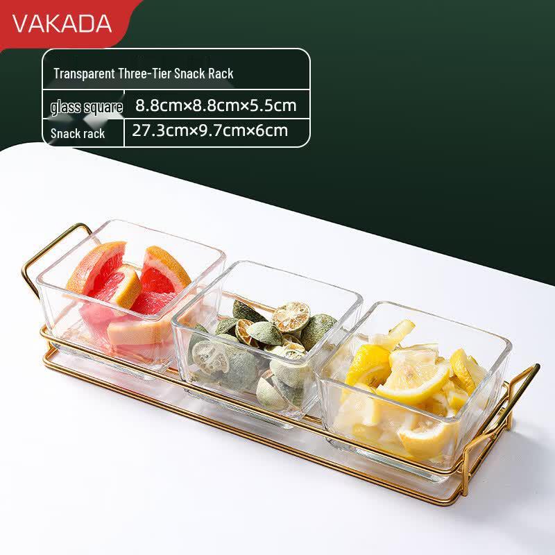 VAKADA Divided Glass Serving Dish Set