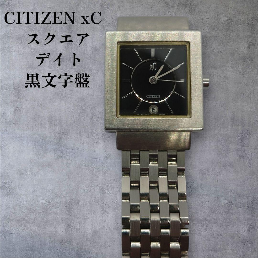 Used [CITIZEN] xC Square Date Black Dial Ladies Working Product