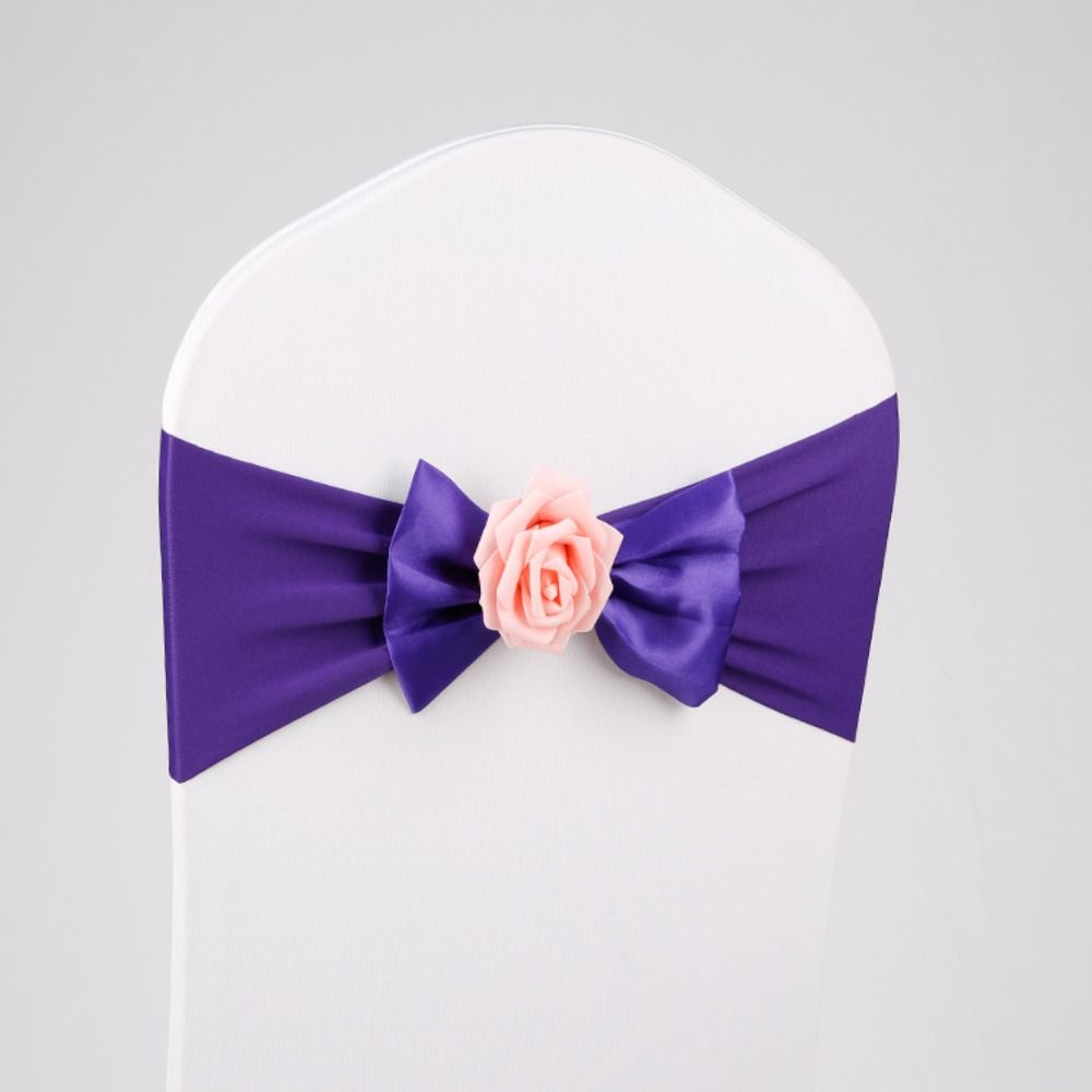 Polyester Bow Tie Chair Bandage High Elasticity Chair Sashes Band  Wedding Party