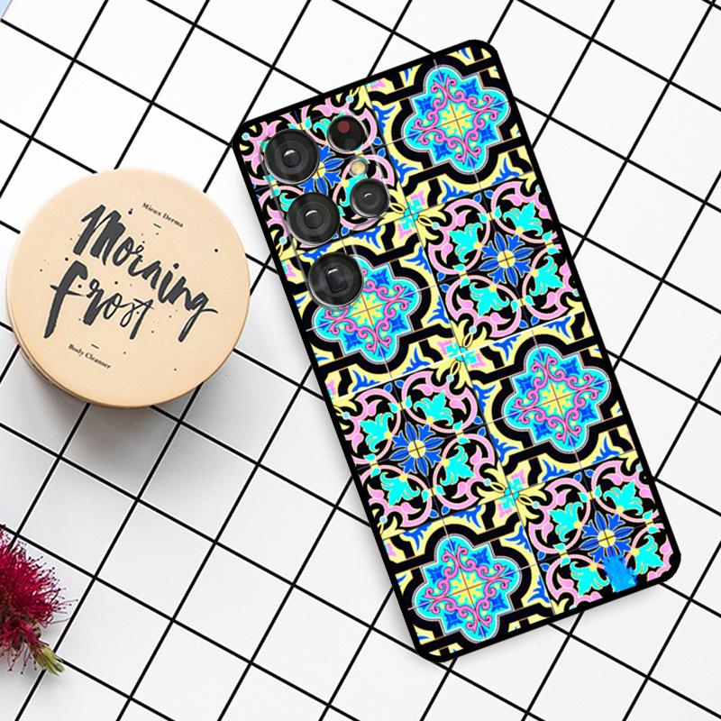 Moroccan Mosai Tile Pattern Case For Samsung Galaxy S23 S21 Ultra S22 S20 FE S8 S9 S10 Note 10 Plus Note 20 Ultra Cover