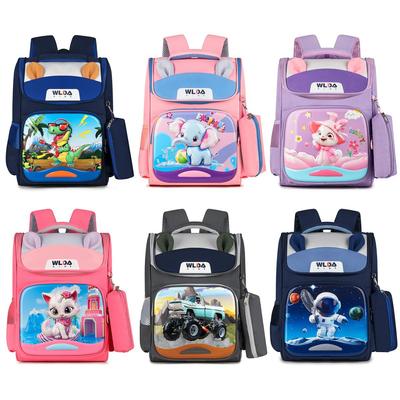 Nova mochila infantil da moda para redução de peso, bolsa espacial de grande capacidade, mochila escolar de desenho animado para o ensino fundamental