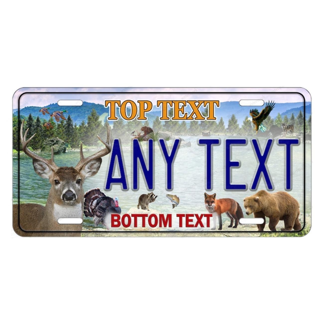 Personalized Wildlife Design Novelty Metal License Plate Car Home Wall Decor белый