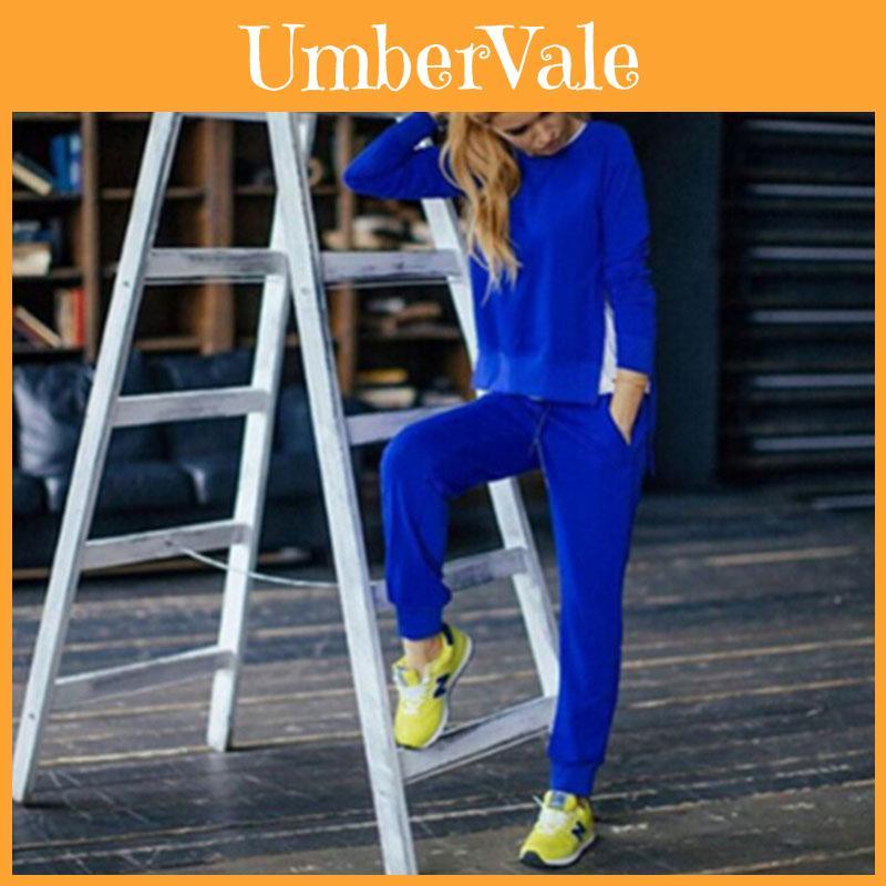 Tuta da Ginnastica da Donna Felpe con Cappuccio Pantaloni Set Colore Unico Abbigliamento Sportivo Casual Tuta 2 Pezzi Per Comfort Tutto il Giorno