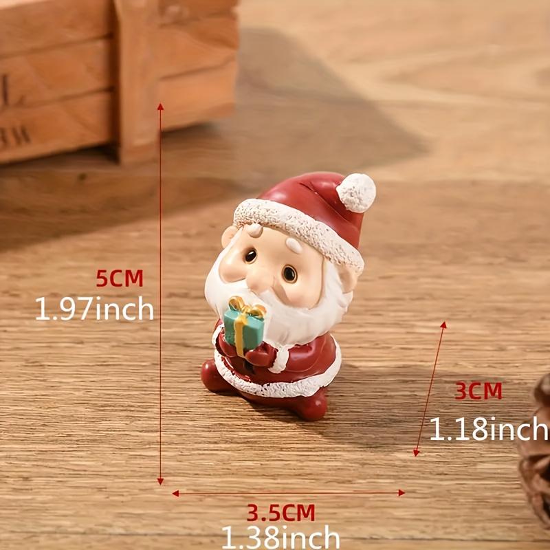 6pcs Resin Christmas Decor Set Mini Xmas Tree, Santa Snowman Figurines for Desk and Shelf Display Perfect Holiday Gift for Home, Office, and Party