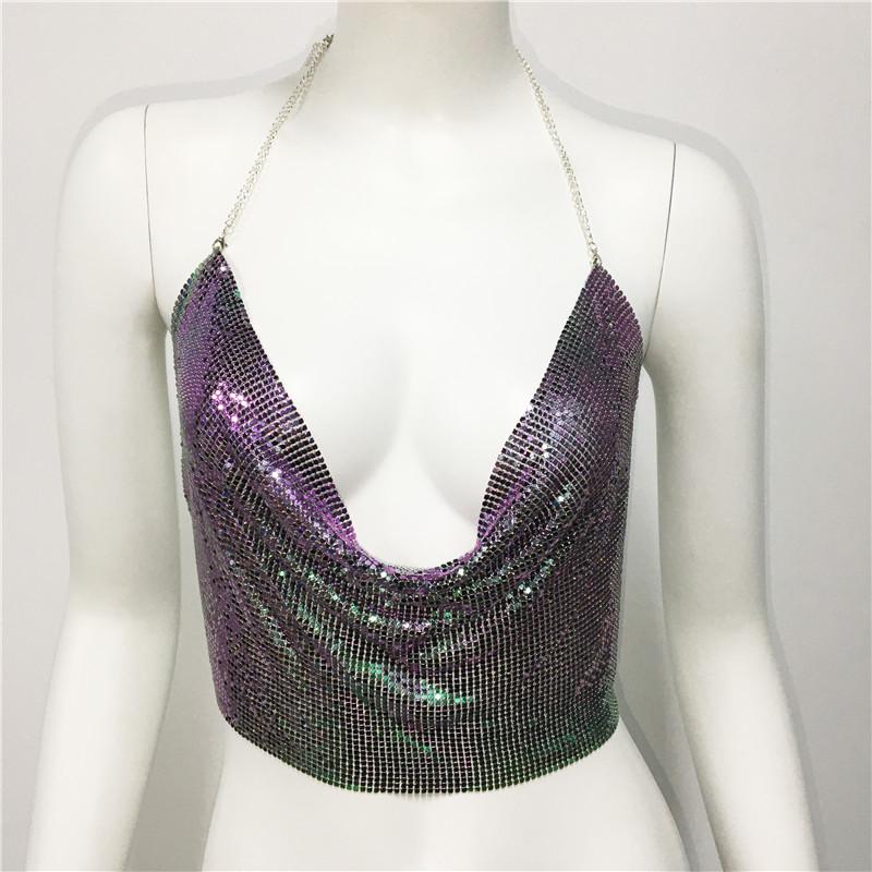 European & American Sexy Sequin Top - Women's Nightclub Party Wear 
