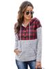 Azura Exchange Plaid Splicing Pocketed Hoodie
