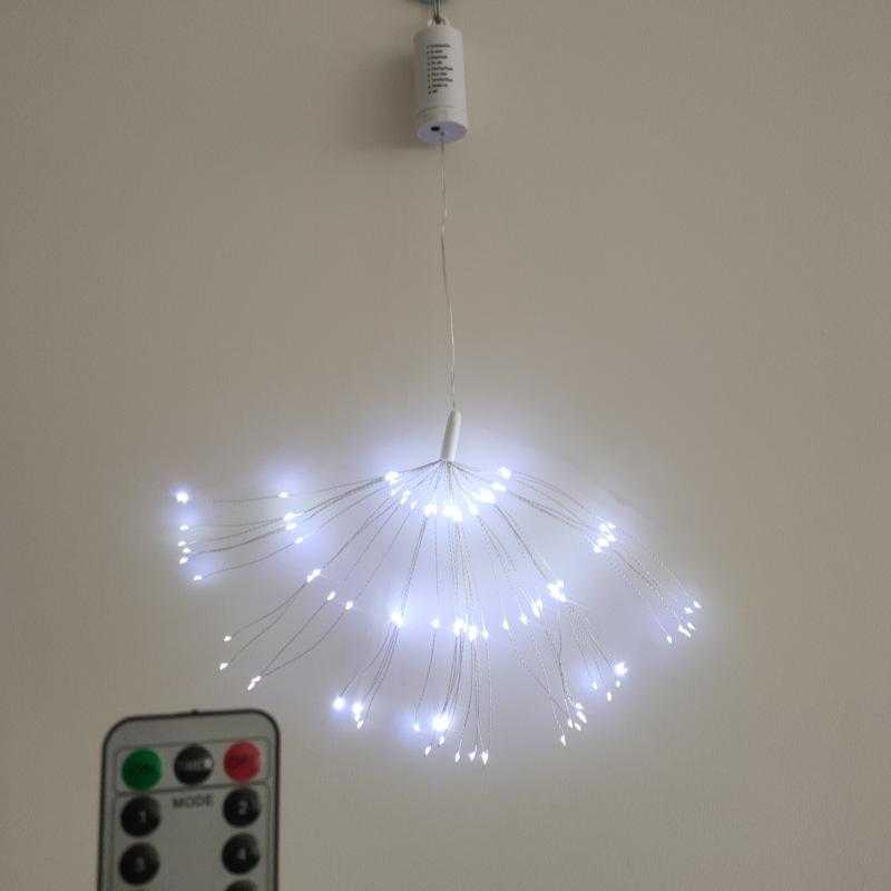 

LED Outdoor Waterproof Firework Dandelion String Lights with Remote - Perfect for Christmas and Holiday Decoration 30 strands 90 LEDs білий