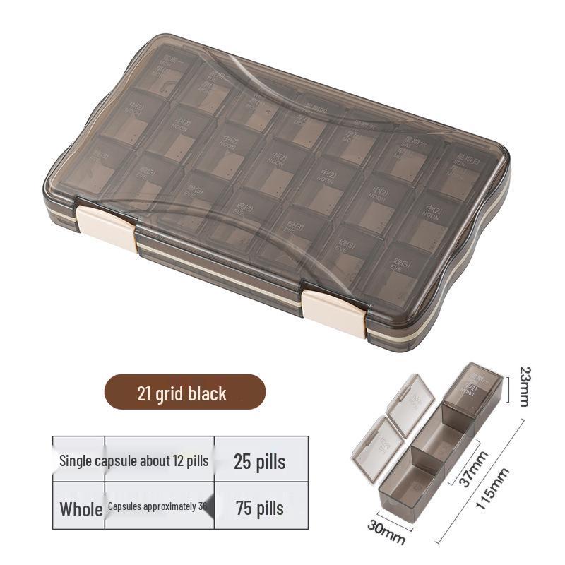 Large 7-Day Portable Pill Organizer with Morning, Noon, Evening Compartments