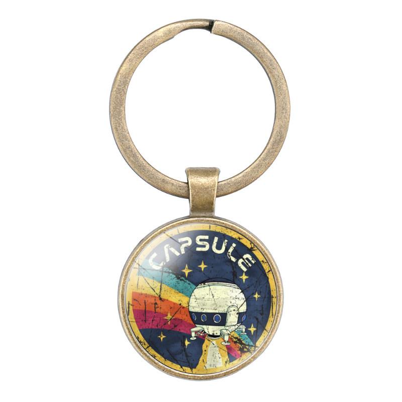 Nasa Logo Enkelzijdige Edelsteen Sleutelhanger Cartoonstijl Gemengd Materiaal Sleutelhanger