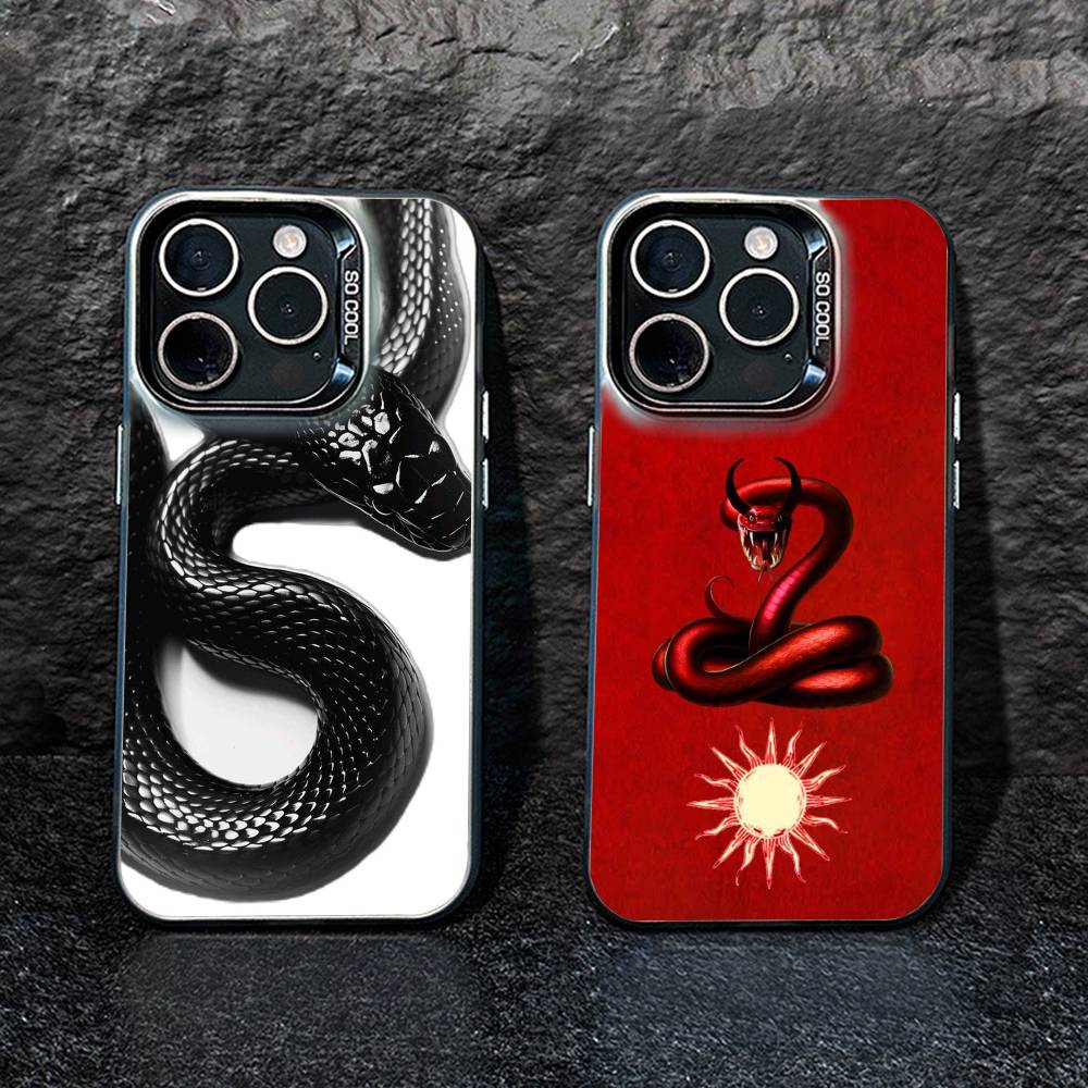 Snake Classic Phone Case For IPhone 16 17 15 14 12 13 Pro Max Black Color Shockproof Cover
